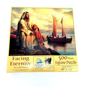 SunsOut Facing Eternity Del Parson Jesus 500 Piece Jigsaw Puzzle 44443 18x24